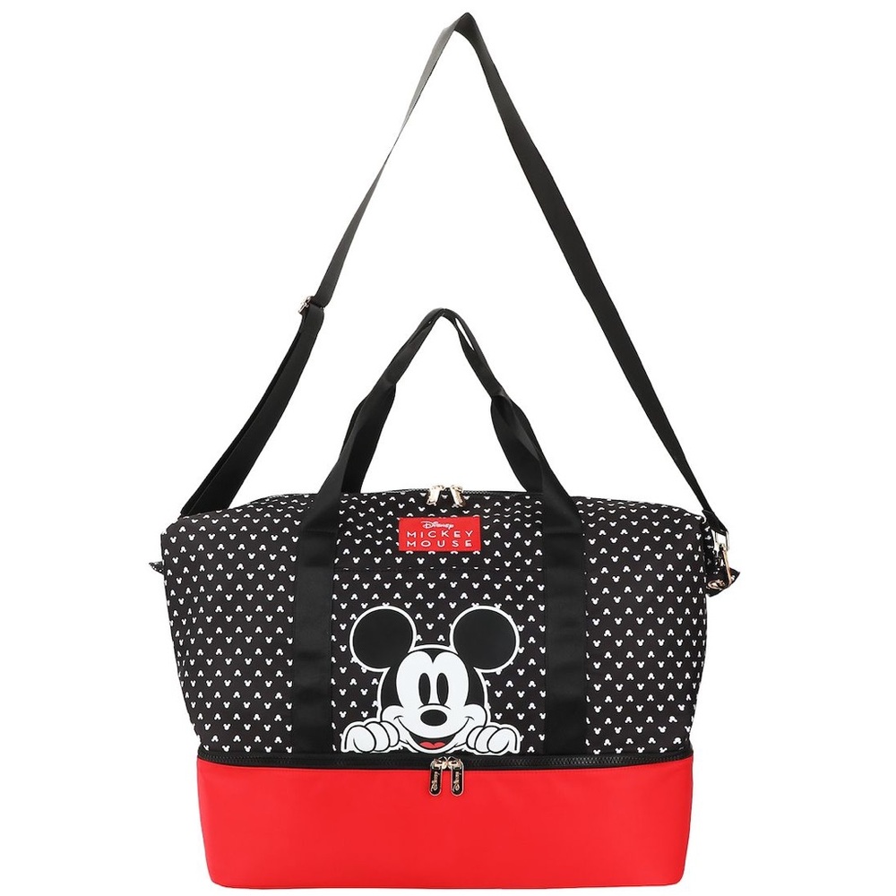 Disney Bioworld Mickey Mouse Peeking Black 18" Nylon Duffle Bag, NWOT.